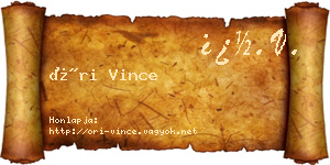 Őri Vince névjegykártya